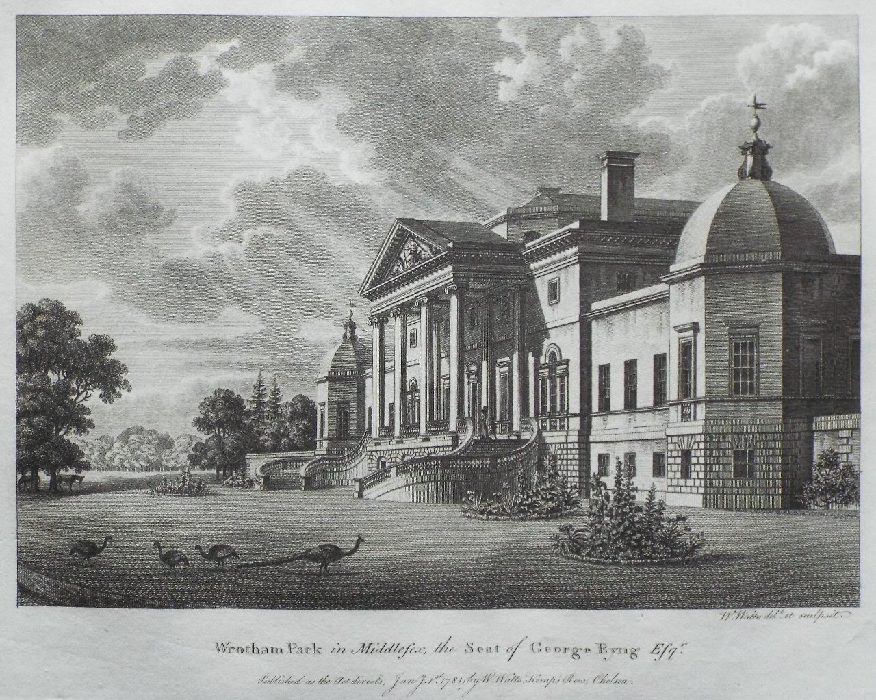 Print - Wrotham Park in Middlesex, the Seat of George Byng Esqr. - Watts